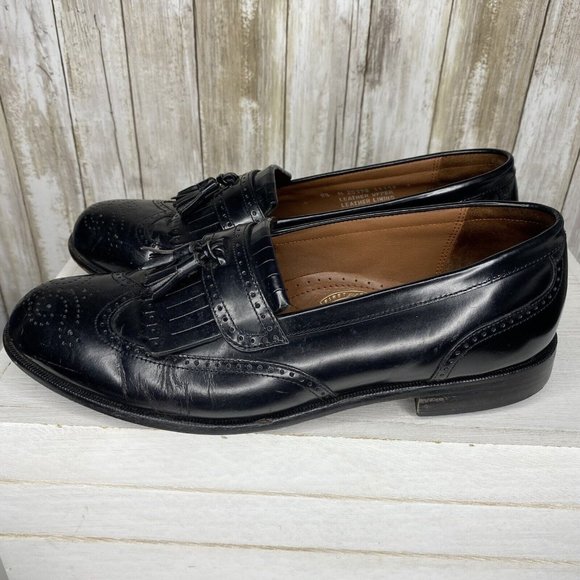 Bostonian Classics Men’s Loafers Dress Shoes Size 9.5 M Black Leather Wingtip main image 5